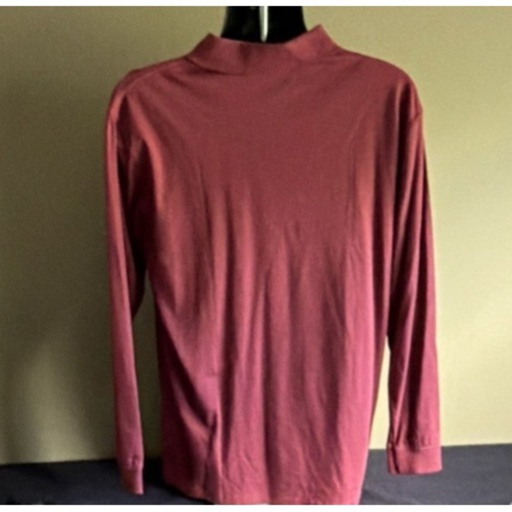 LL Bean Vintage Burgundy Pima Cotton Long Sleeve Polo Shirt Men's Size M 0FFK3 - Picture 4 of 9